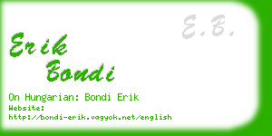 erik bondi business card